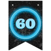 男性誕生日 – 任意の年齢 – カスタムDIYブラック&ブルー バンティングフラッグ (第1の旗)