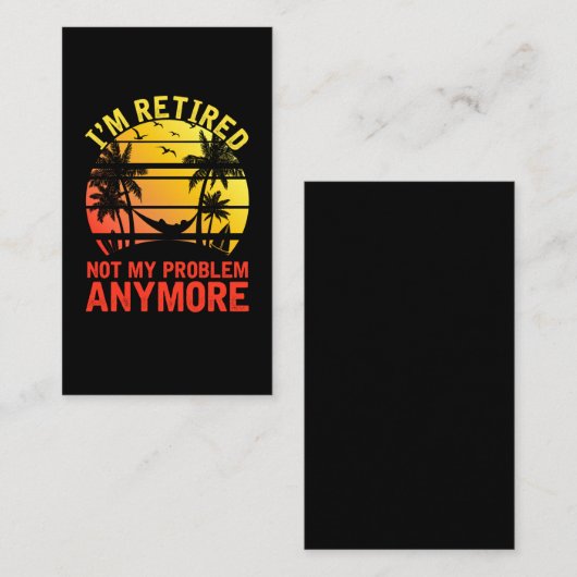 男性退職した女性皮肉語退職者 名刺 (正面/裏面)