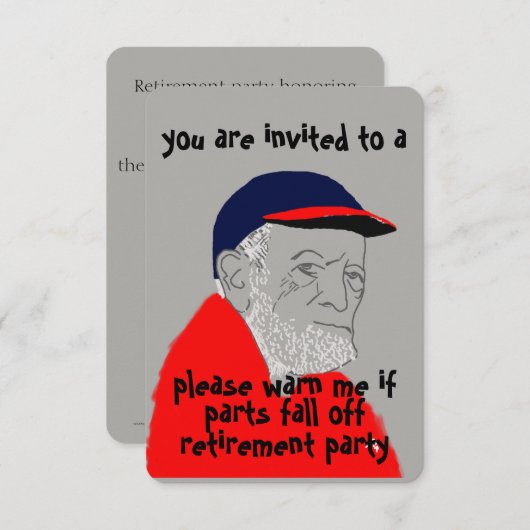 男性退職パーティの招待状 招待状 (正面/裏面)