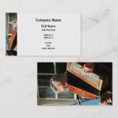 男性遊のアコーディオン – プラチナ仕上げ 名刺 (正面/裏面)