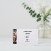 男性遊のアコーディオン – プラチナ仕上げ 名刺 (スタンド正面)