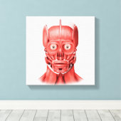 男性顔筋の医学的イラストレーション1 キャンバスプリント (インサイチュ (ウッドフロア))