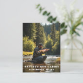 *~*男性魚釣りストリーム自然AP49サーモン ポストカード (スタンド正面)