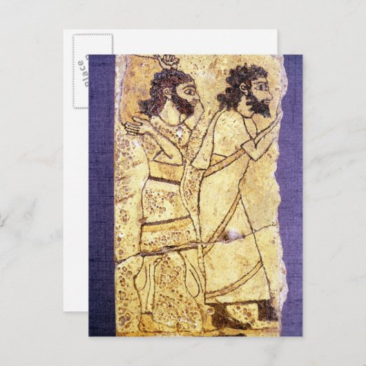 男性2人の歩く ポストカード (正面/裏面)