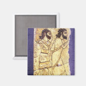 男性2人の歩く マグネット (正面/裏面)