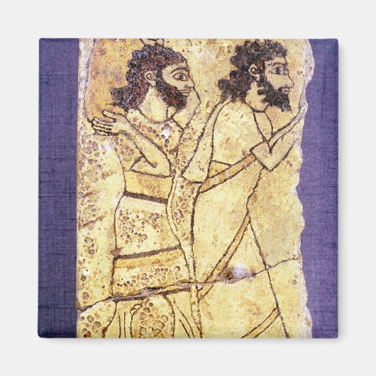 男性2人の歩く マグネット (正面)