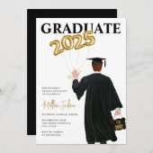 男性2025卒業パーティー招待状 招待状 (正面/裏面)