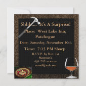 男性40歳の誕生日の葉巻，トランプのポーカーブランデー招待状 招待状 (裏面)