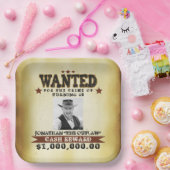 男性40歳の誕生日カウボーイ募集ポスター ペーパープレート (パーティー)