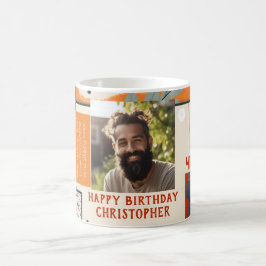 男性40歳の誕生日マンカラーモダンフォトマグカップ003 コーヒーマグカップ