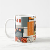 男性40歳の誕生日マンカラーモダンフォトマグカップ003 コーヒーマグカップ (左)