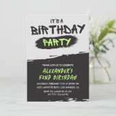 男性52歳の誕生日招待状グラフィティスプレー絵を描 招待状 (スタンド正面)