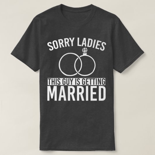 男性 すみません 女性 結婚 新郎 面白い 独身 Tシャツ (デザイン正面)