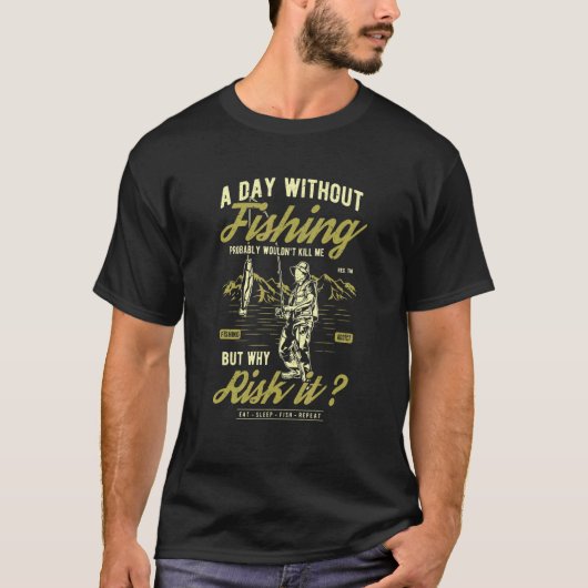 男性 フィッシング 釣り デザイン レトロ ヴィンテージ 8 Tシャツ (正面)