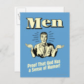 男性：ユーモアのセンス ポストカード (正面/裏面)