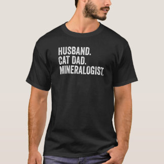 男性 夫 猫 パパ 鉱物学者 地質学者 Tシャツ