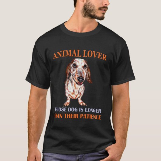 男性、女性のためのダックスフント 楽しい動物愛好家のTシャツ Tシャツ (正面)
