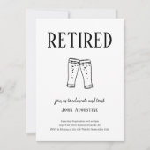 男性/女性ビールまたは醸造所テーマ退職パーティー 招待状 (正面)