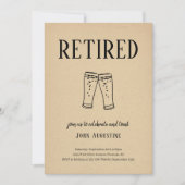 男性/女性ビールまたは醸造所テーマ退職パーティー 招待状 (正面)