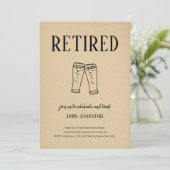 男性/女性ビールまたは醸造所テーマ退職パーティー 招待状 (スタンド正面)