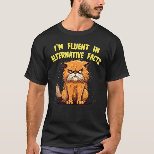 男性+女性用の面白い白い嘘の猫のコスチューム Tシャツ (正面)