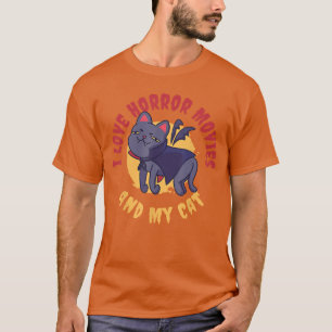 男性 女性 ご家族用 ホラー映画が好きな人と猫好きのためのグッズ Tシャツ