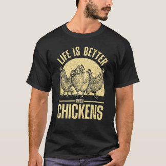 男性 女性 にわとり ファーマー 愛 鳴く Tシャツ