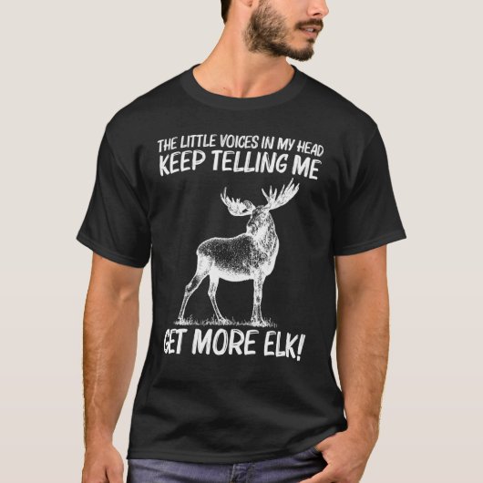 男性 女性 エルク 鹿 狩猟 ハンター 涼しいデザイン Tシャツ (正面)
