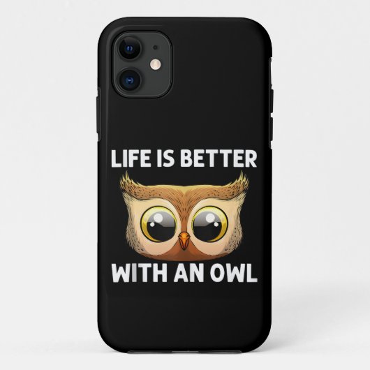 男性 女性 向けのクールなフクロウのアート 夜行性 鳥 動物 Case-Mate iPhoneケース (裏面)
