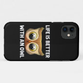 男性 女性 向けのクールなフクロウのアート 夜行性 鳥 動物 Case-Mate iPhoneケース (裏面(横))