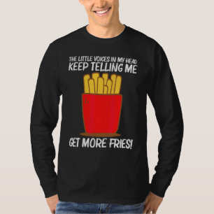 男性 女性 向けのクールなフライドポテト ファストフード 料理 スナック Tシャツ