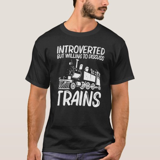 男性 女性 向けのクールな電車 機関車 鉄道 Tシャツ (正面)