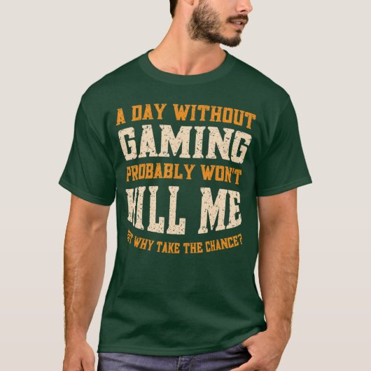 男性 女性 向けのゲーミングなしの日 面白いビデオゲーム Tシャツ (正面)
