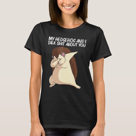 男性 女性 向け かっこいいハリネズミ トゲのある針 庭園 アン Tシャツ (正面)