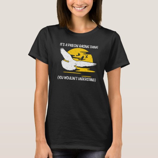 男性 女性 向け かっこいい鳩レース ハト Tシャツ (正面)