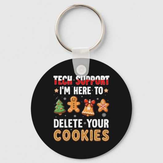男性 女性 向け Cookie を削除するテクニカルサポート キーホルダー (正面)