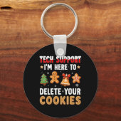 男性 女性 向け Cookie を削除するテクニカルサポート キーホルダー (正面)