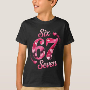 男性 女性 子供向け バレンタイン に贈る 6 7 面白い 数字のミーム Tシャツ