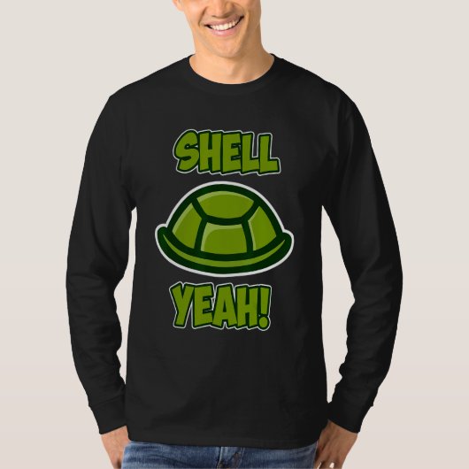 男性 女性 子供 向けの Shell Yeah デザイン 海亀 Tシャツ (正面)