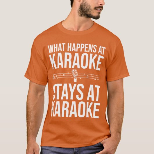 男性 女性 歌手 向けの おもしろ カラオケ デザイン 音楽 Tシャツ (正面)