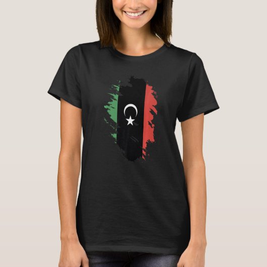 男性 女性 用 リビア 国旗 ソブニール 2 Tシャツ (正面)