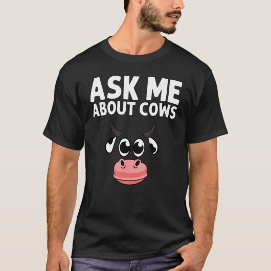 男性 女性 用 牛 デザイン 牧場 動物 ファ Tシャツ (正面)