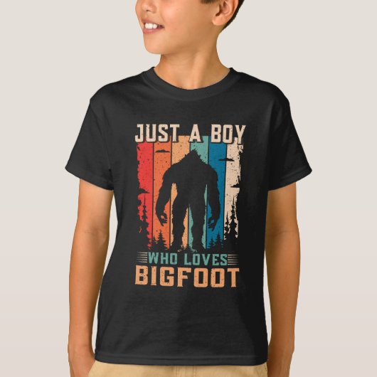男性、女性、男の子、子供のためのbigfootレトロTシャツ Tシャツ (正面)