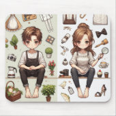 男性、女性ver.1マウスパッド マウスパッド (正面)