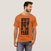 男性・少年向けの「今年の白人少年」  冗談のヴィンテージ Tシャツ (正面フル)