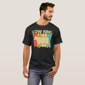 男性 少年 用 牛 牛飼い 酪農 Tシャツ (正面フル)