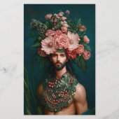 男性、花、果実、葉CQ9クラフト紙 (正面)