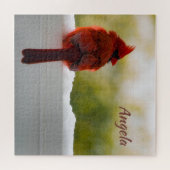 男性(鳥)ショウジョウコウカンチョウ20x20挑戦的 ジグソーパズル (横)