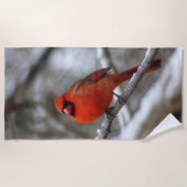 男性（鳥）ショウジョウコウカンチョウ ビーチタオル (正面)