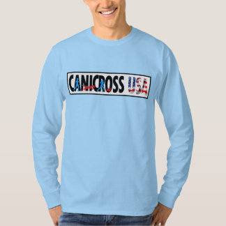 男性Canicross米国の乗組員Longsleeve Tシャツ